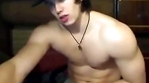 Hot muscle boy cum
