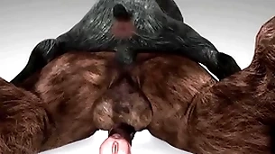 Minotaur fucks goat and cums down his throat - wildlife