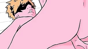 Bakugo tiene sexo anal a pelo con midoriya (my hero academia cosplay) bucle