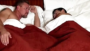 Gay step son sharing inn bed with horny step dad