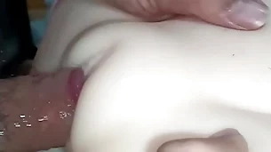 Beautiful bald-headed pussy fucked and fucked close-up