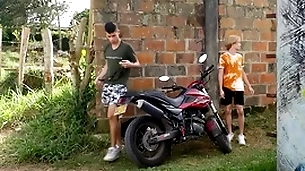 Outdoor latino twink bareback fucking