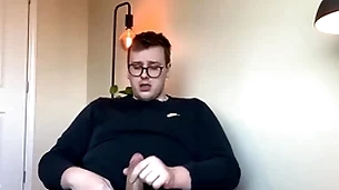 Chubby top's big cock explodes with jizz!