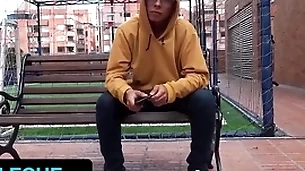 Hot latino girder gets tricked to drag inflate stranger's dick via stick with regard to bogota - latin leche