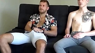Cocksucked otter barebacks jock in doggy at casting