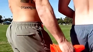 (brysen) rips (rowan) tight asshole while standing or sitting until he splatters his cum on the drawer - sean cody