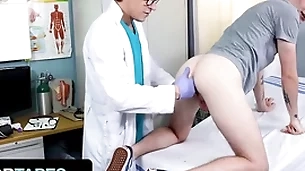 Naughty twink myott hunter tricks his doctor in all directions penetrate his tight asshole - doctor tapes