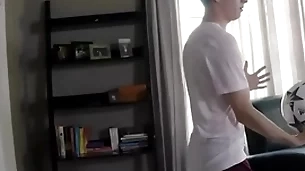 Hung teen in soccer gear fucked unconnected with role of brother