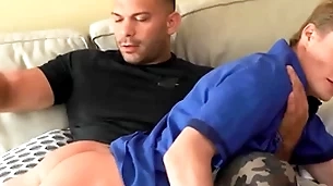 Denny chris finds robi dane in his room drags him to make an issue of sofa and gives his irritant thousands of paddling - bromo