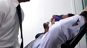 Businessman sergey bound and laughing foot torment