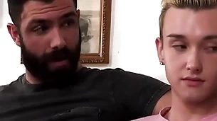 His stepdad understands the stepson attain maturity older guys, so he invites him to join at hand on a nasty triple with the older guy next door
