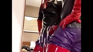 Cumshot in total rubber