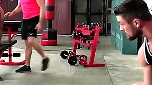 Hothouse ryan rose-coloured cumshot for 2 of his boys handy the gym