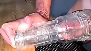 Stuffing my fleshlight with my hot cum (sorry for moaning;-)