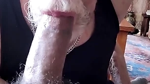 Sucking a big thick latin cock