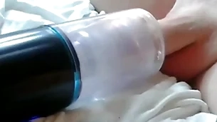 Sex toy fucked coupled with sucked my chest with