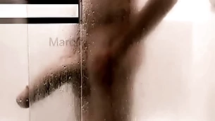 14 inch and thick cock shower and jerk off