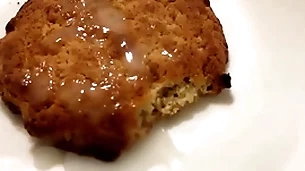 Russian have a bite for friends! cumming on cookies! cum on food