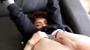 Fun-sized twink gets double penetrated wits his skinny hung friend & his step-dad