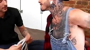 (fly tatem) has dick deamon in bondage offers his big cock be proper of a blowjob before penetrating his ass - bromo