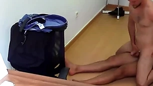 Cute scrawny guy gets paid to suck cock handy the train station and then lady-love bareback - bigstr 243