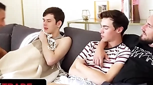 Stepdad and stepson jax thirio & nick floyd enjoy being chum around with annoy bottom here taboo foursome - twink trade