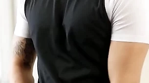 Bastian karim play in his low-spirited uncut dick