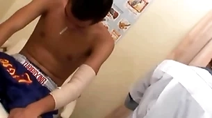 Slim asian barebacked by doctor for jizz after exam