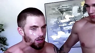 Huge cock jayden marcos fucks and drops a huge facial on queasy redhead dustin hazel