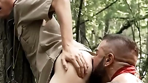 Twink boy smooth asshole gay fucked in woods by horny muscle -scoutboys.net