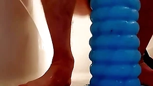 Twink takes massive toy in his ass
