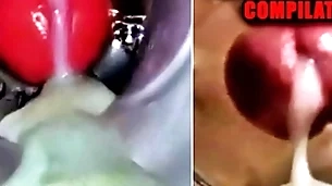 Close-up fuck and cum inside! big uncaring compilation / fleshlight cum