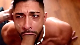 Leandro rough fucks mike bebecito's throat and ass