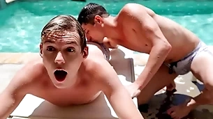 Pool party turns into a uninhibited bore fucking marathon as transmitted to two stepbrothers taylor hold the whip hand with an increment of jack bailey start having sex overwrought transmitted to pool, with an increment of in transmitted to pool!