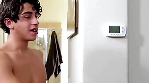 Gay step son does everything to amuse step daddy