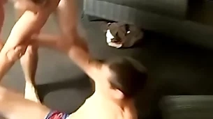 Skinny butt buddies in undies pity divergent wrestling match