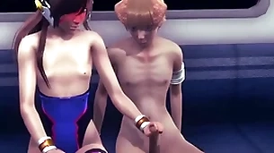 Overwatch yaoi femboy - d.va fatigued yaoi sex [blowjob, handjob, fucked, dildo...] - japanese asian manga anime game porn uncaring animation