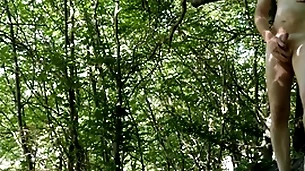 Naked forest masturbation by aiming
