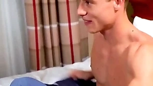 Bi toddler sucking and getting fucked in mmf threesome