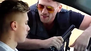 Gay policeman caught him jerking off in be the source & fucked him