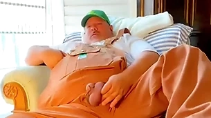 Farmer grandpa brawny cock cums big