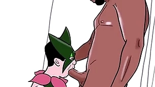 Joyous dresses up as meowscarada and chow a black man's cock (loop)