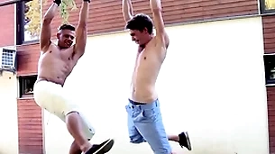 Gaywire - beefcake studs niko & tony out of the public eye on bareback