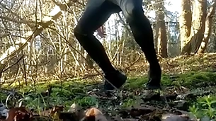 Hard twink adjacent to trackies chunky cums adjacent to rub-down the woods