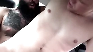 Hunk step daddy and twink step son fuck in jalopy - markus kage, brent north