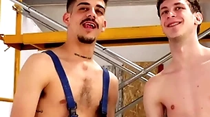 Electric drill machine destroys friends asshole! hardcore twinks up massive dildos